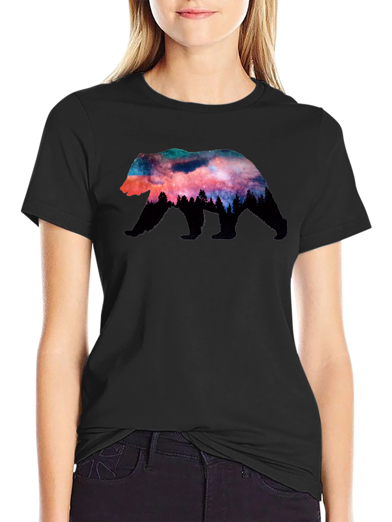 Nature Bear Galaxy T-Shirt - Unique Graphic Tee