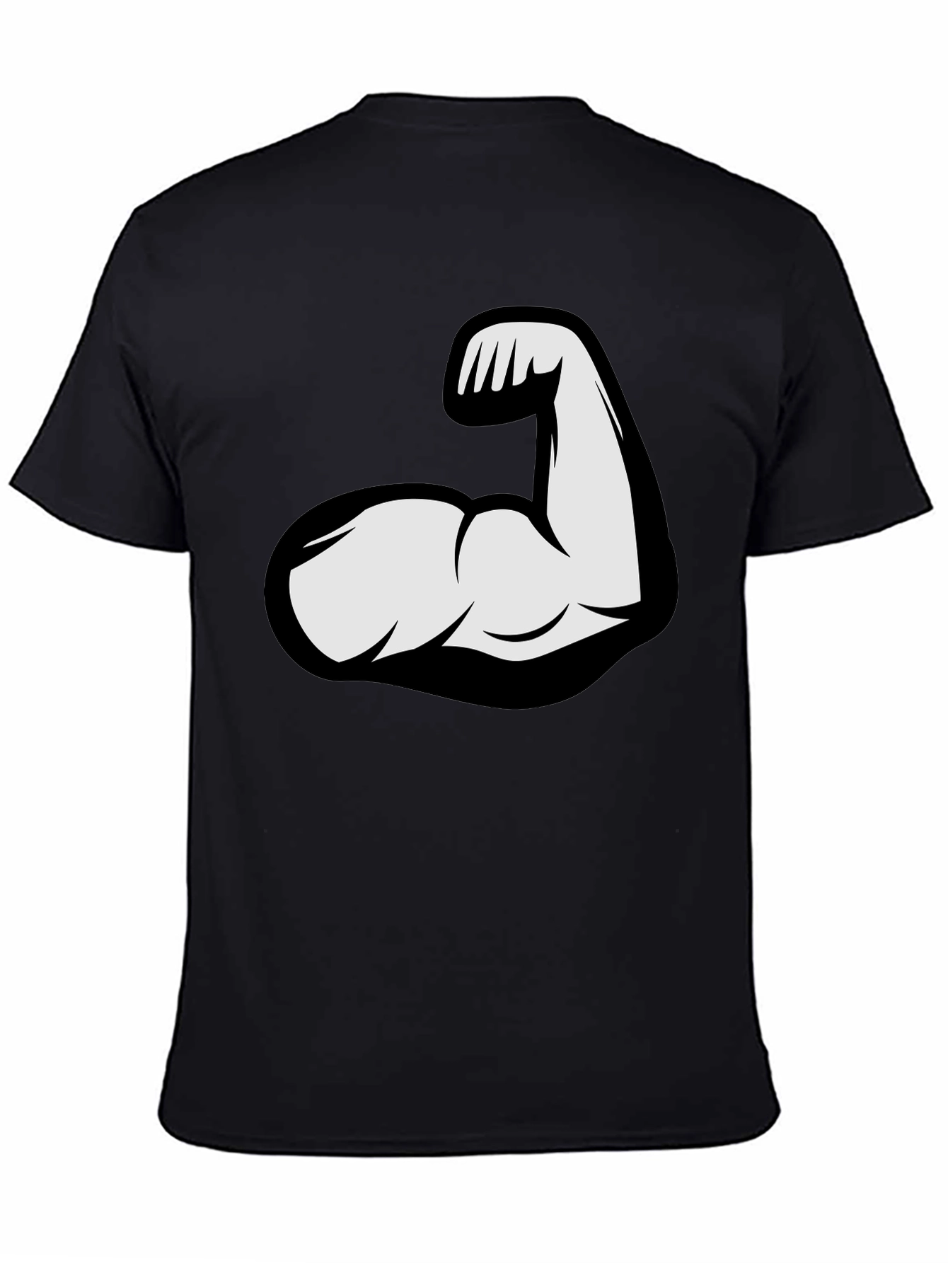 Flex Arm Graphic Tee - Black Cotton T-Shirt