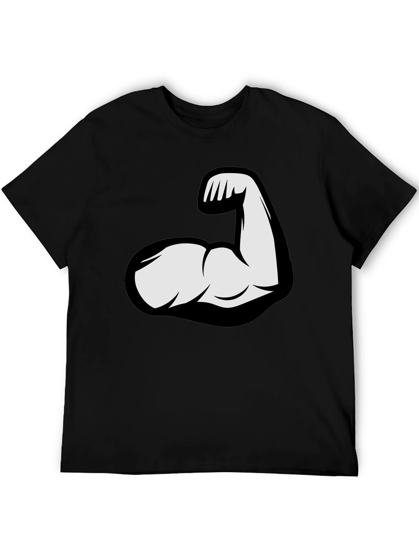 Flex Arm Graphic Tee - Black Cotton T-Shirt
