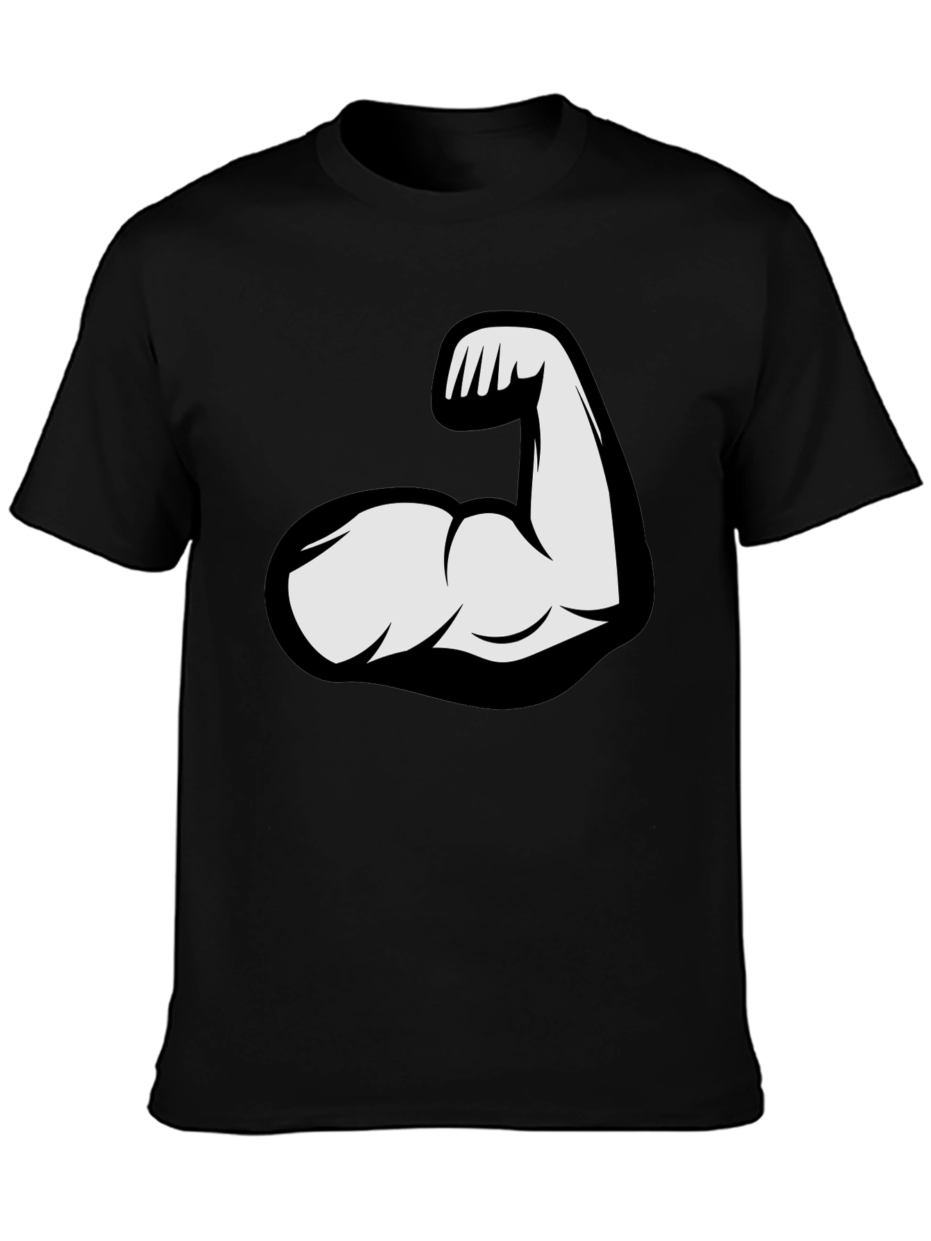 Flex Arm Graphic Tee - Black Cotton T-Shirt