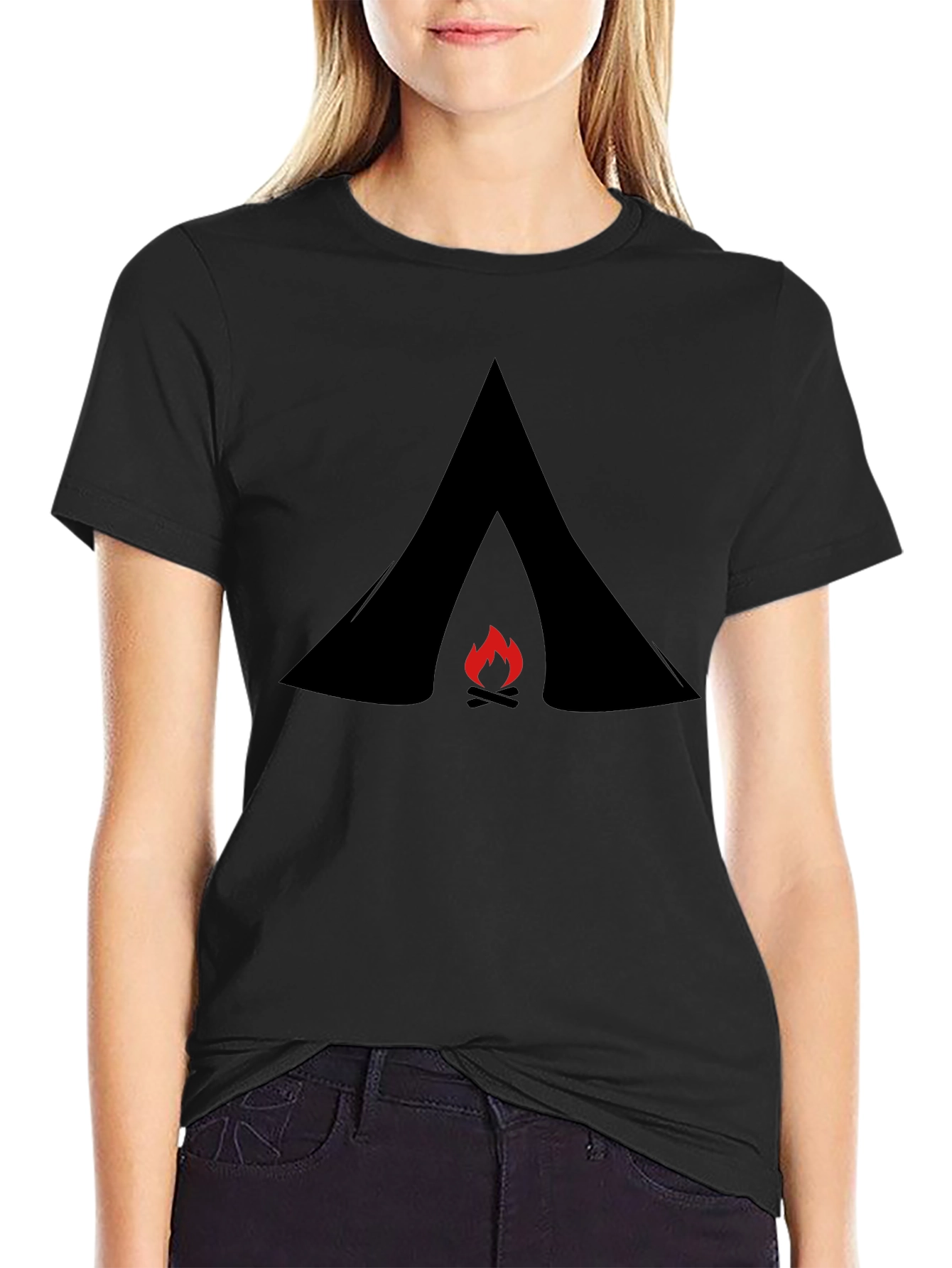Camping Tent Bonfire Graphic Tee - Adventure Ready!
