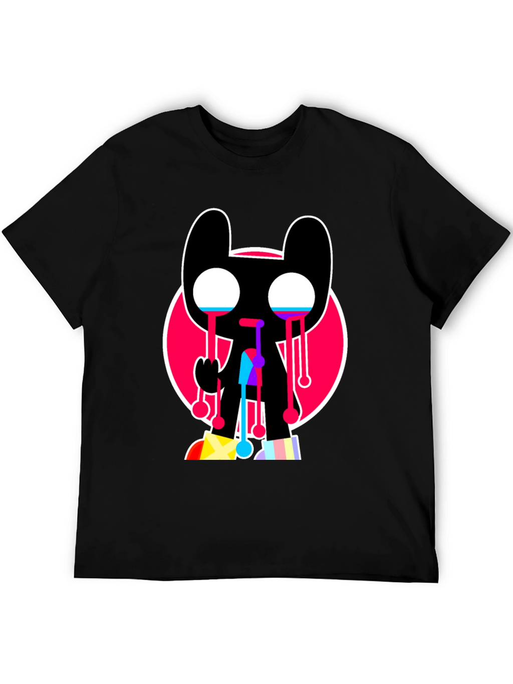 Trendy Crying Graphic Tee - Black