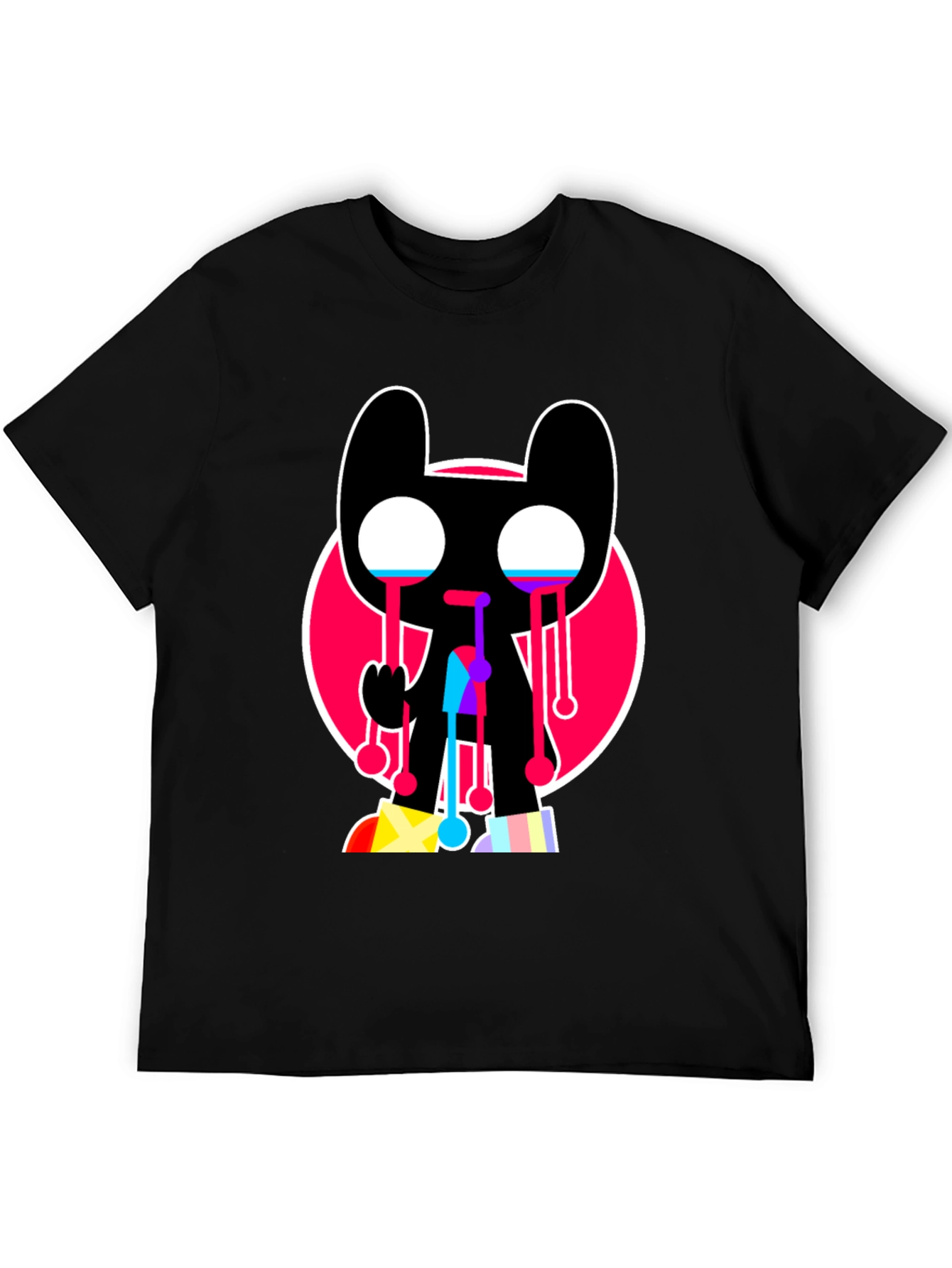 Trendy Crying Graphic Tee - Black