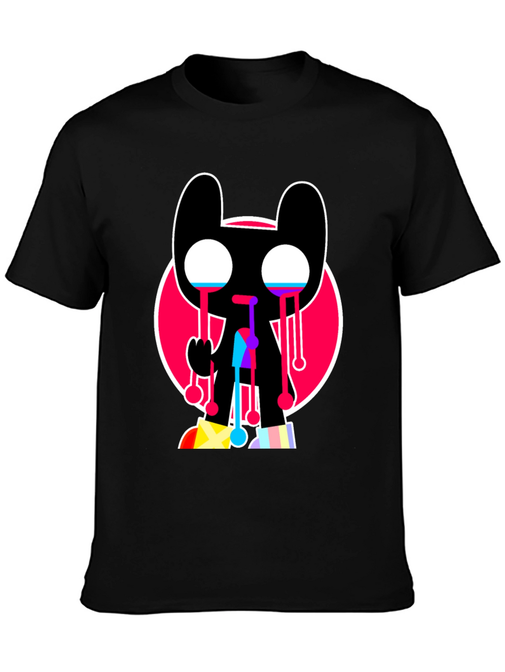 Trendy Crying Graphic Tee - Black