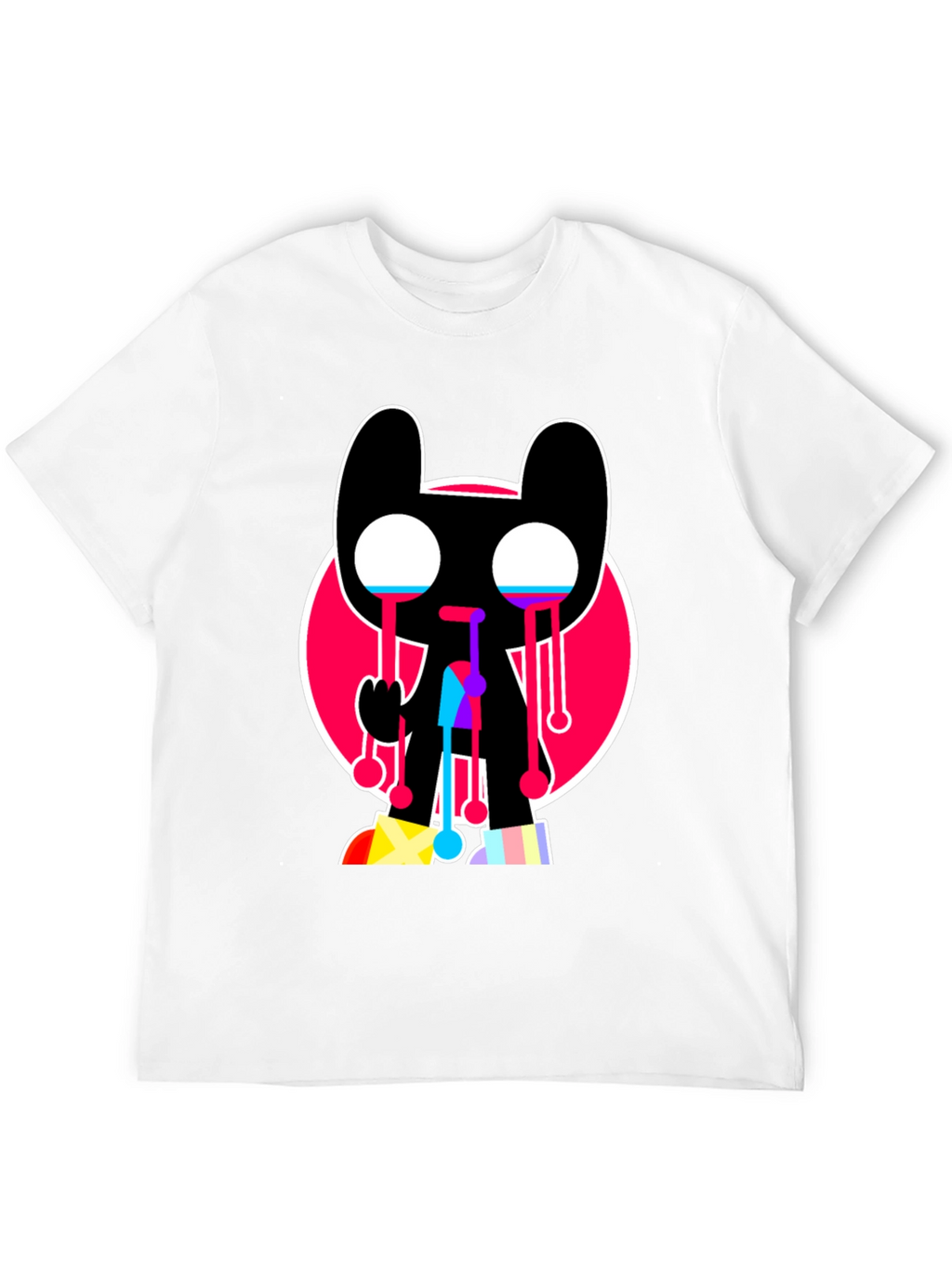 Trendy Crying Graphic Tee - Black