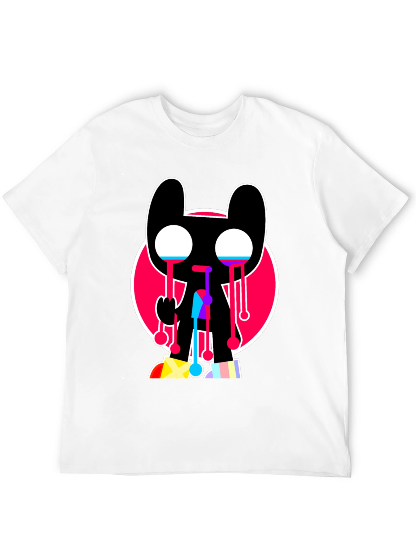 Trendy Crying Graphic Tee - Black