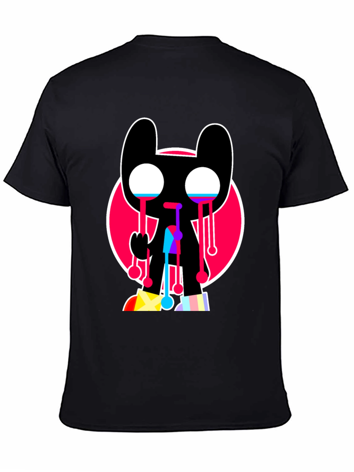 Trendy Crying Graphic Tee - Black