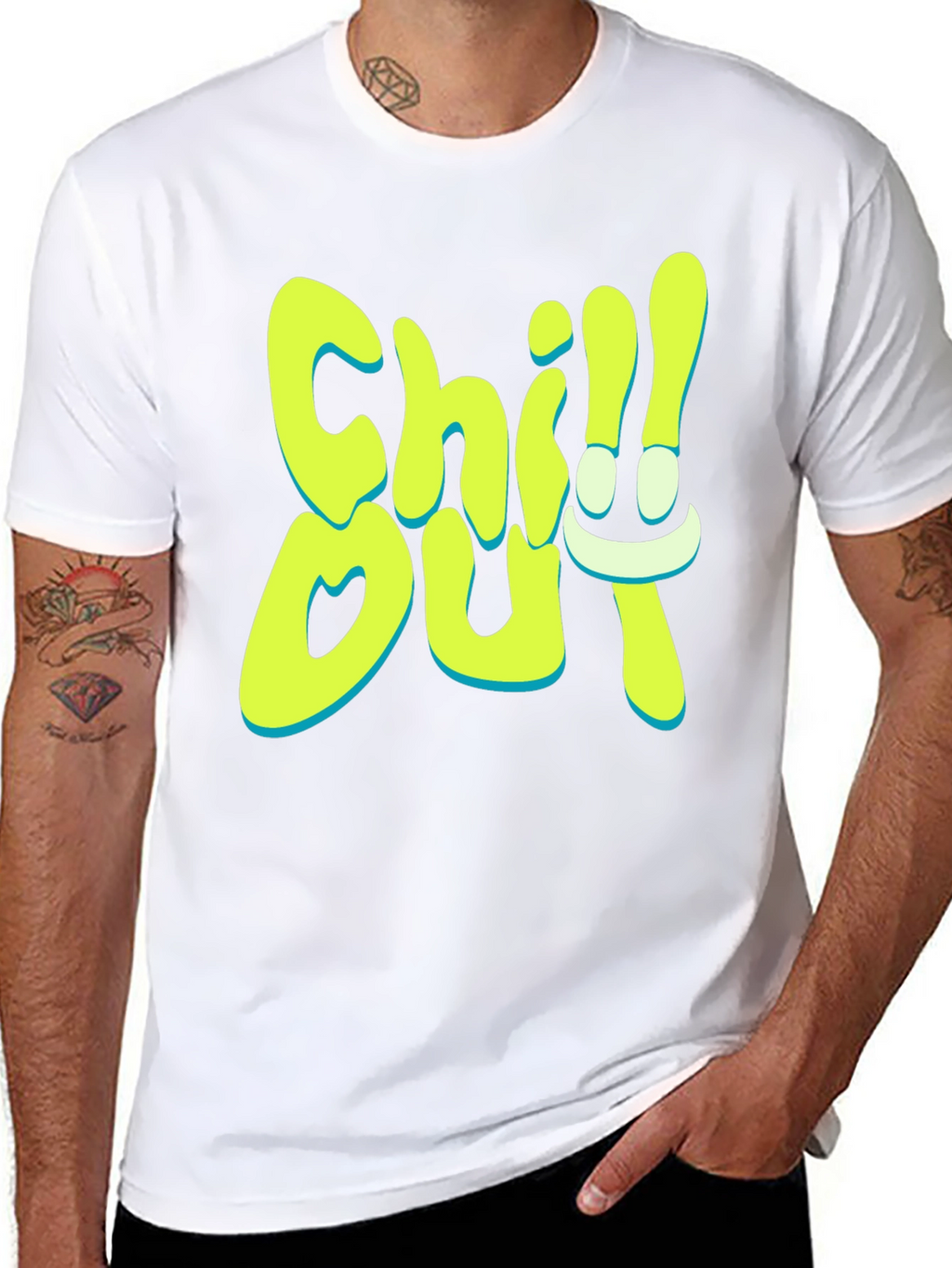 Chill Out Graphic Print Black T-Shirt