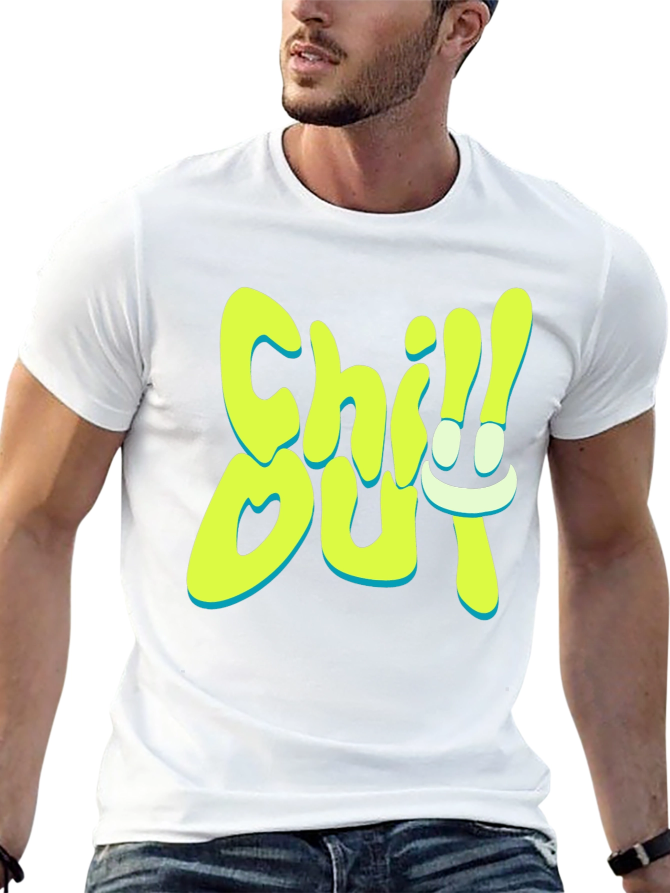 Chill Out Graphic Print Black T-Shirt