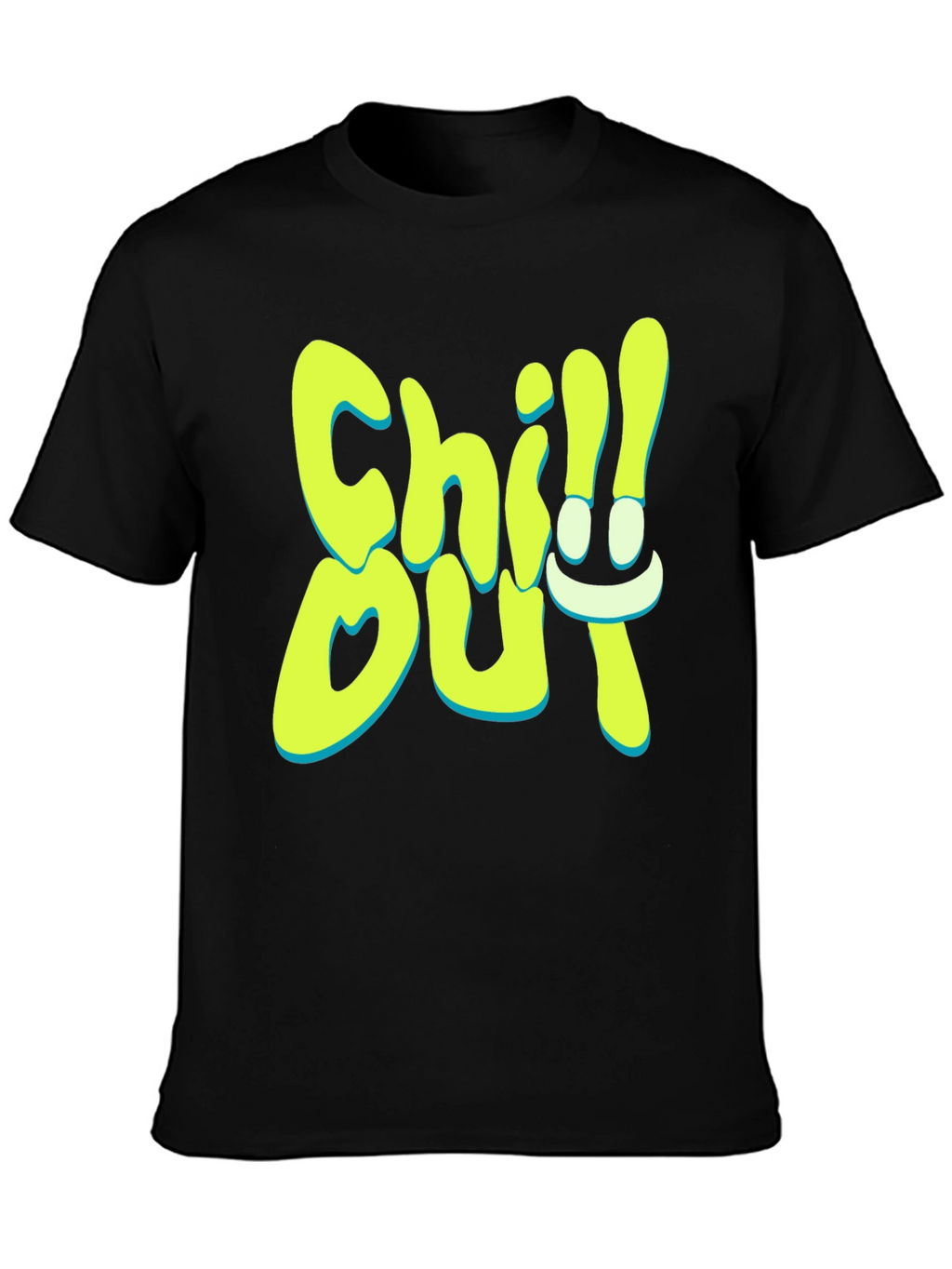 Chill Out Graphic Print Black T-Shirt