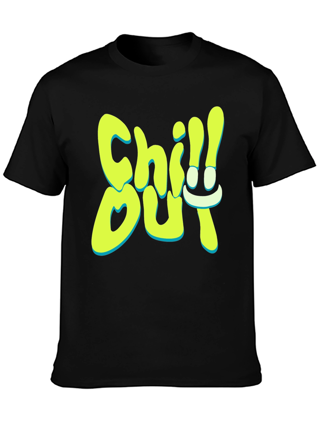 Chill Out Graphic Print Black T-Shirt