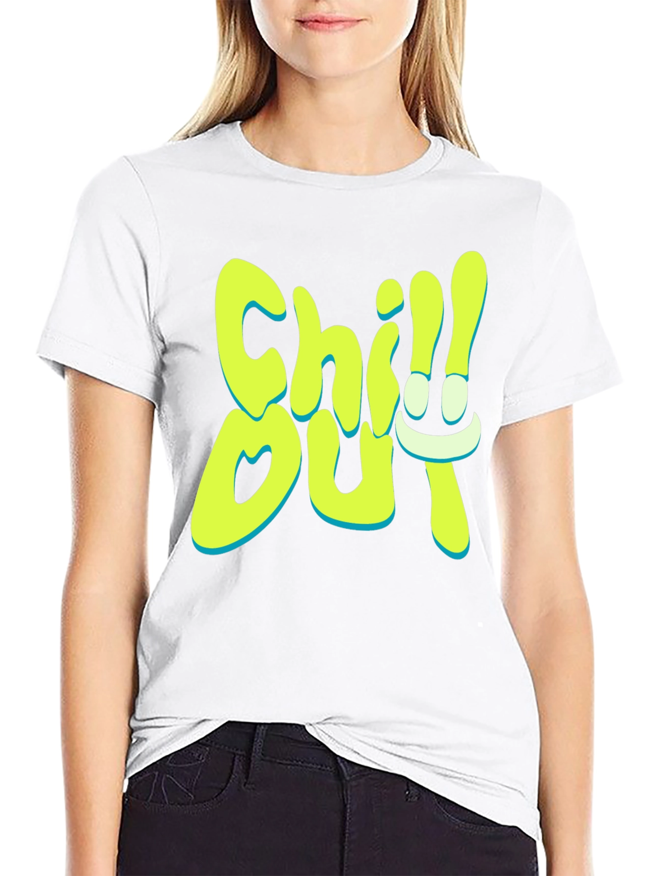 Chill Out Graphic Print Black T-Shirt