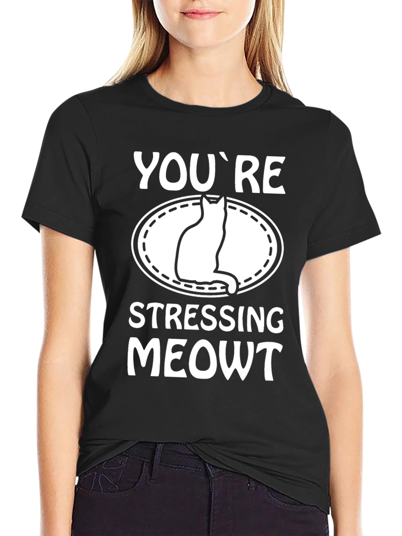 Funny Cat Lover T-Shirt: Youre Stressing Meowt