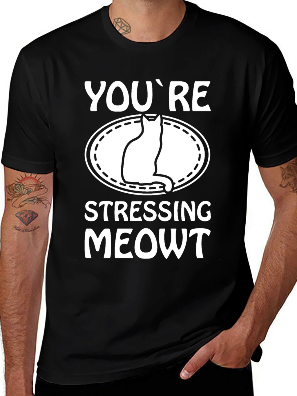 Funny Cat Lover T-Shirt: Youre Stressing Meowt