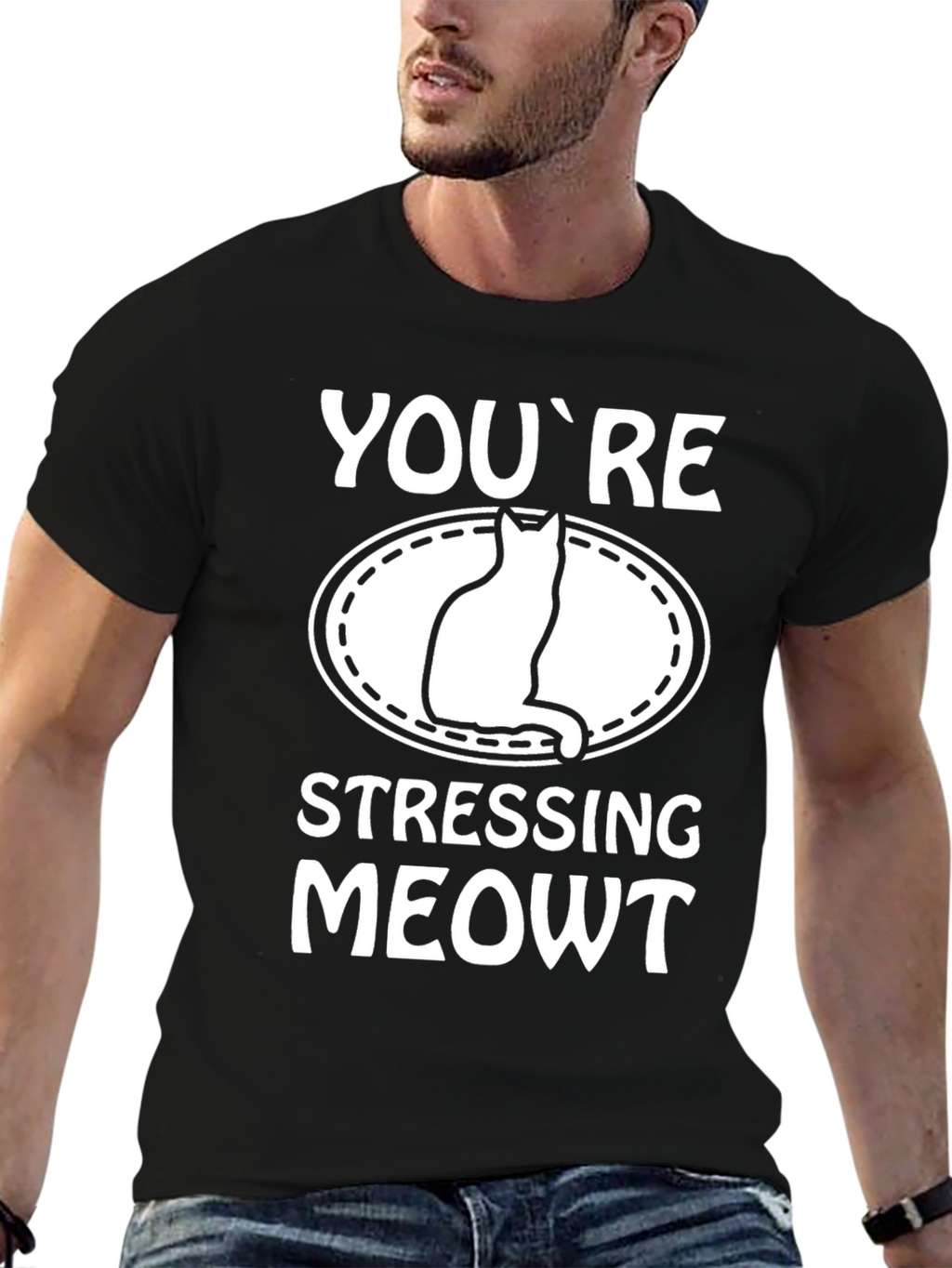 Funny Cat Lover T-Shirt: Youre Stressing Meowt
