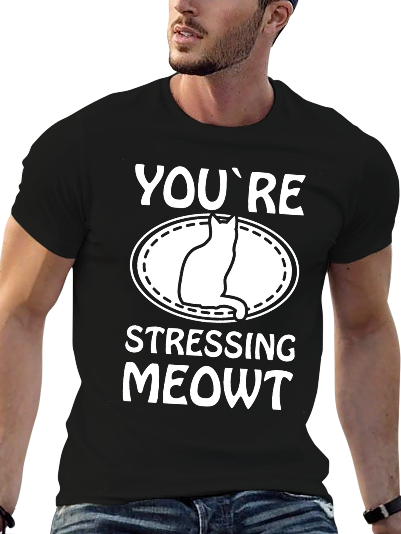 Funny Cat Lover T-Shirt: Youre Stressing Meowt
