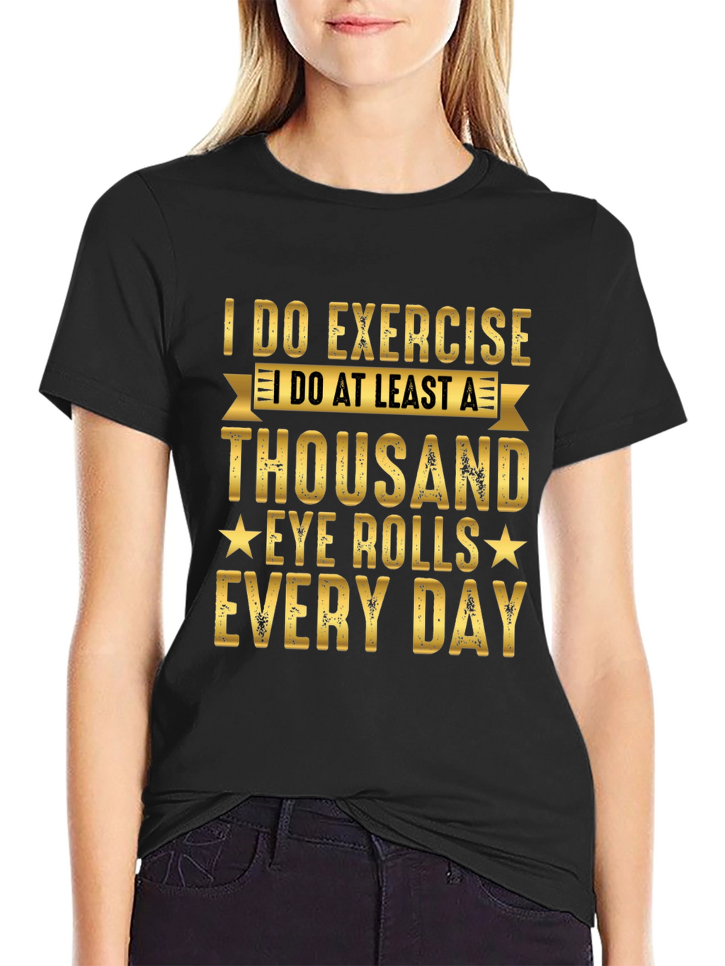 Funny Exercise Eye Rolls Graphic Tee