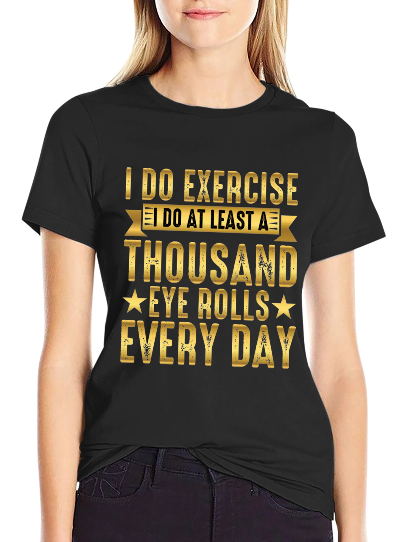 Funny Exercise Eye Rolls Graphic Tee