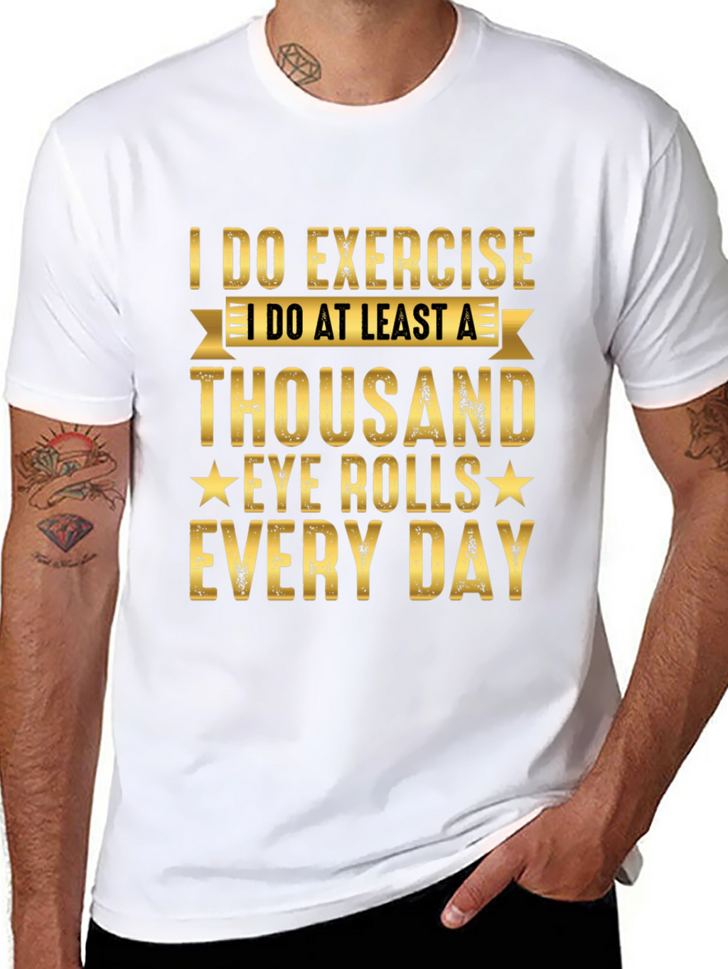 Funny Exercise Eye Rolls Graphic Tee