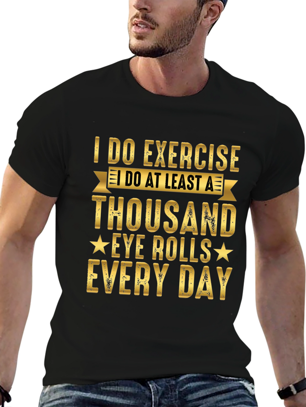 Funny Exercise Eye Rolls Graphic Tee