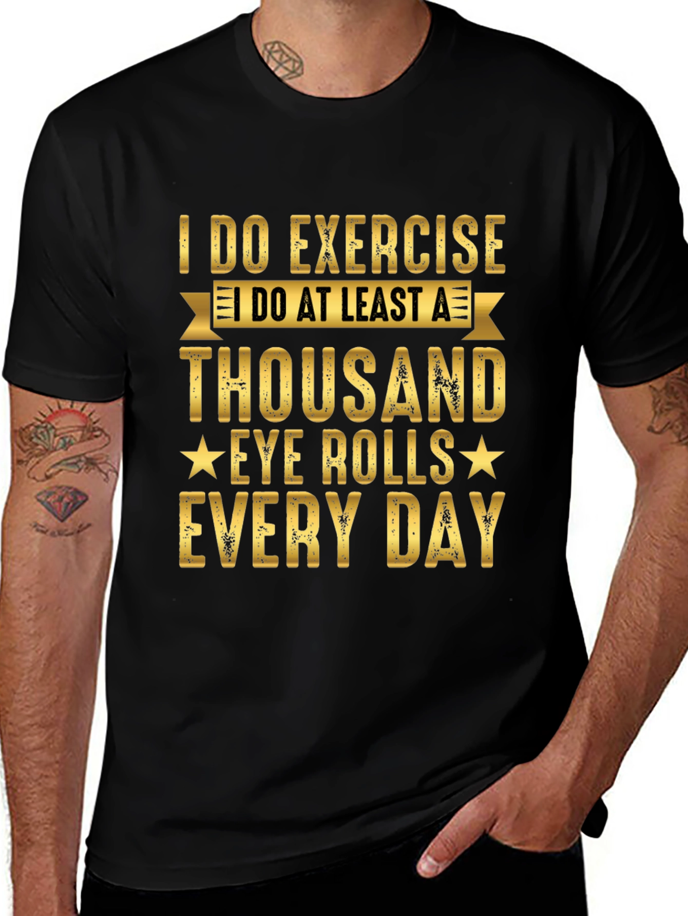 Funny Exercise Eye Rolls Graphic Tee