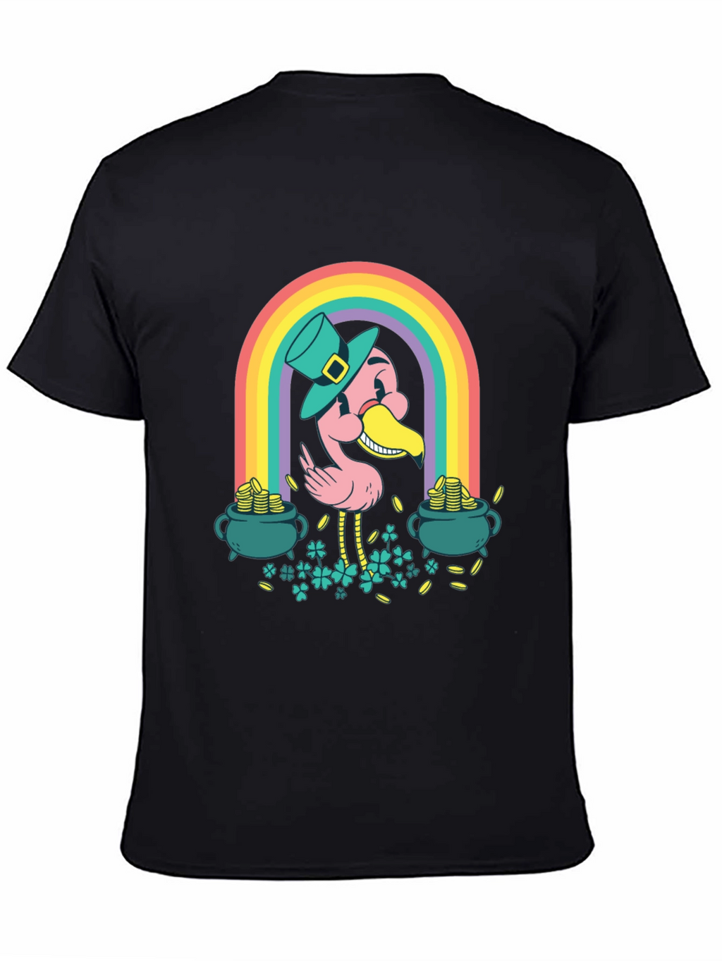 Lucky Flamingo Rainbow St. Patricks Day T-Shirt