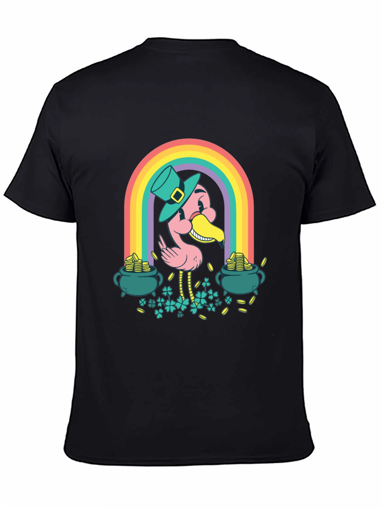 Lucky Flamingo Rainbow St. Patricks Day T-Shirt