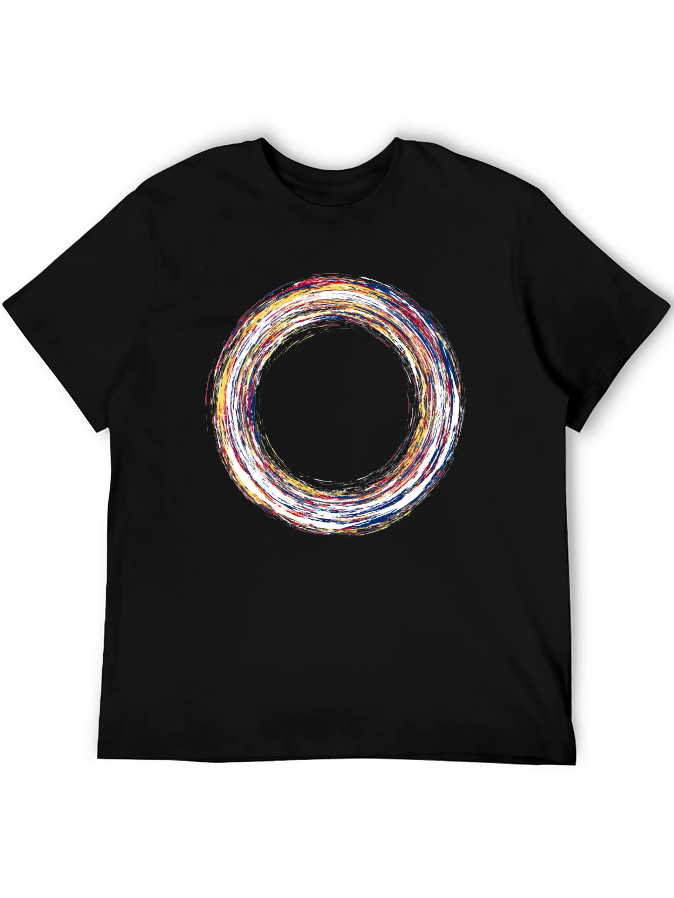 Abstract Circle Graphic Tee - Soft Black Cotton
