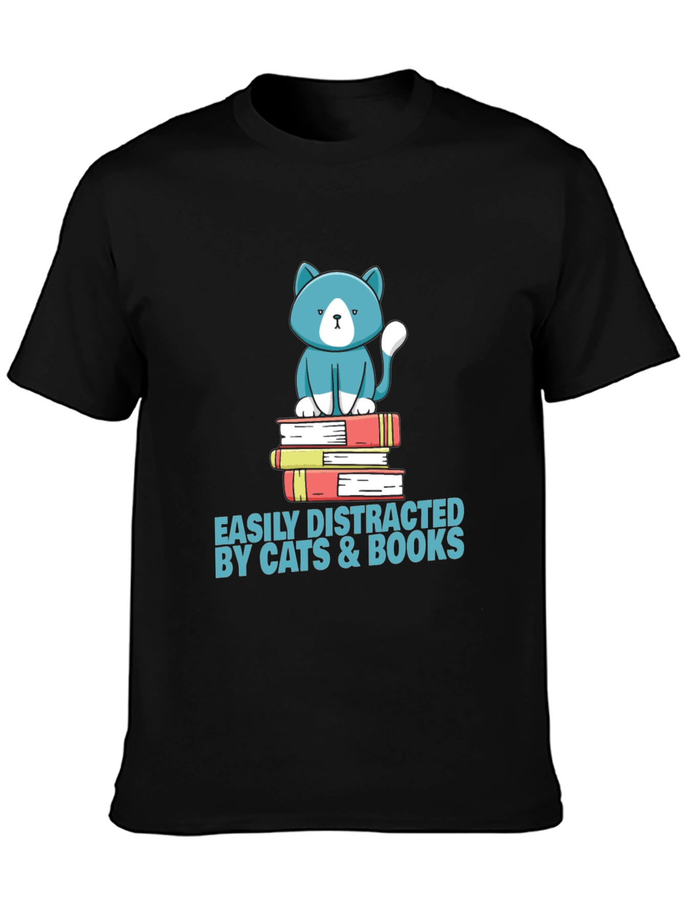 Easily Distracted by Cats & Books T-Shirt