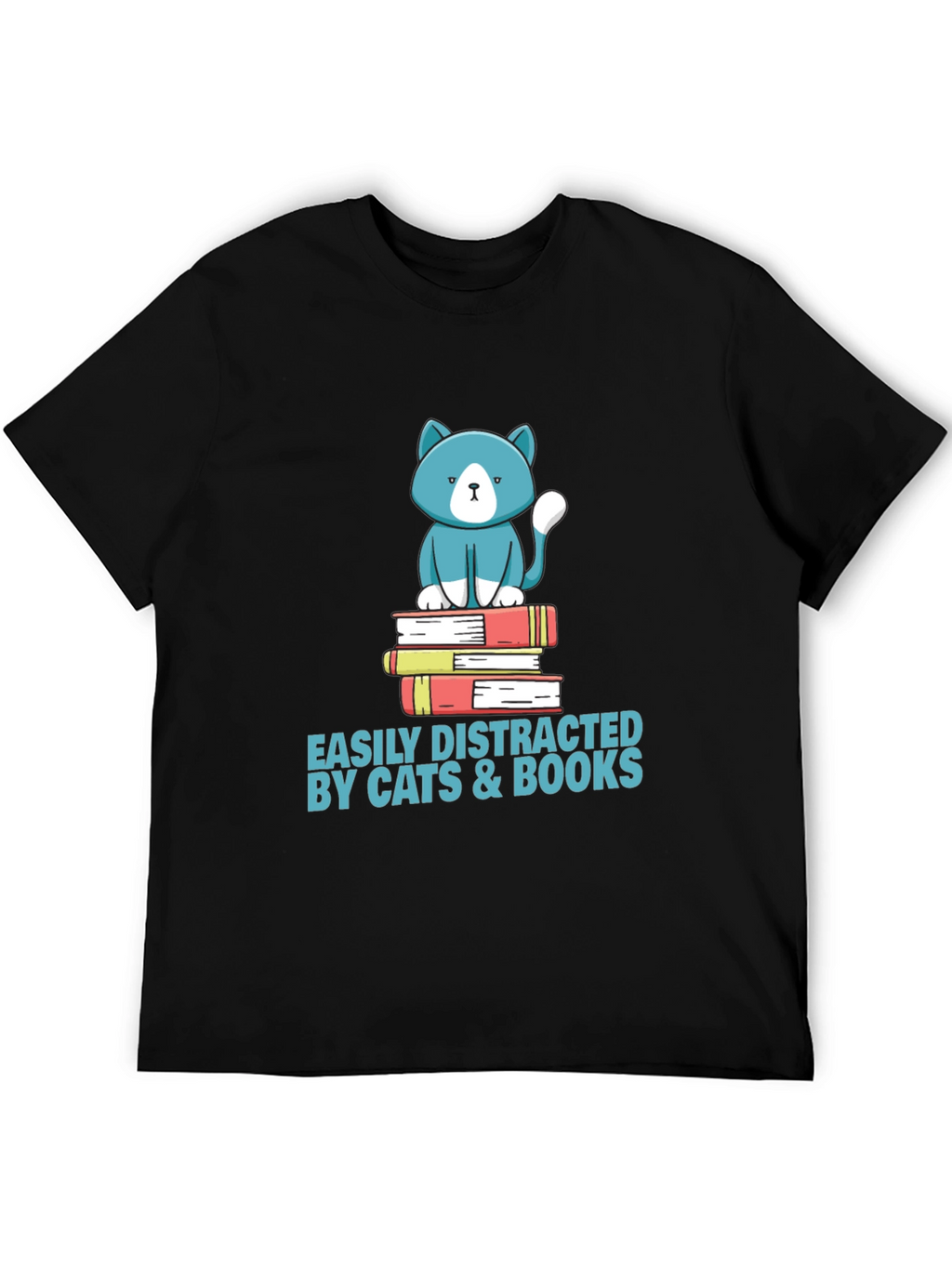 Easily Distracted by Cats & Books T-Shirt