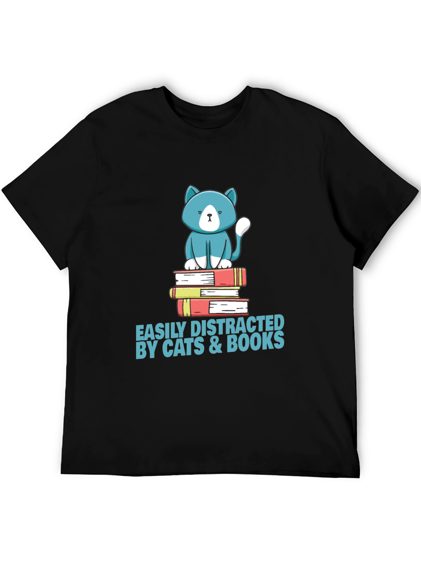 Easily Distracted by Cats & Books T-Shirt