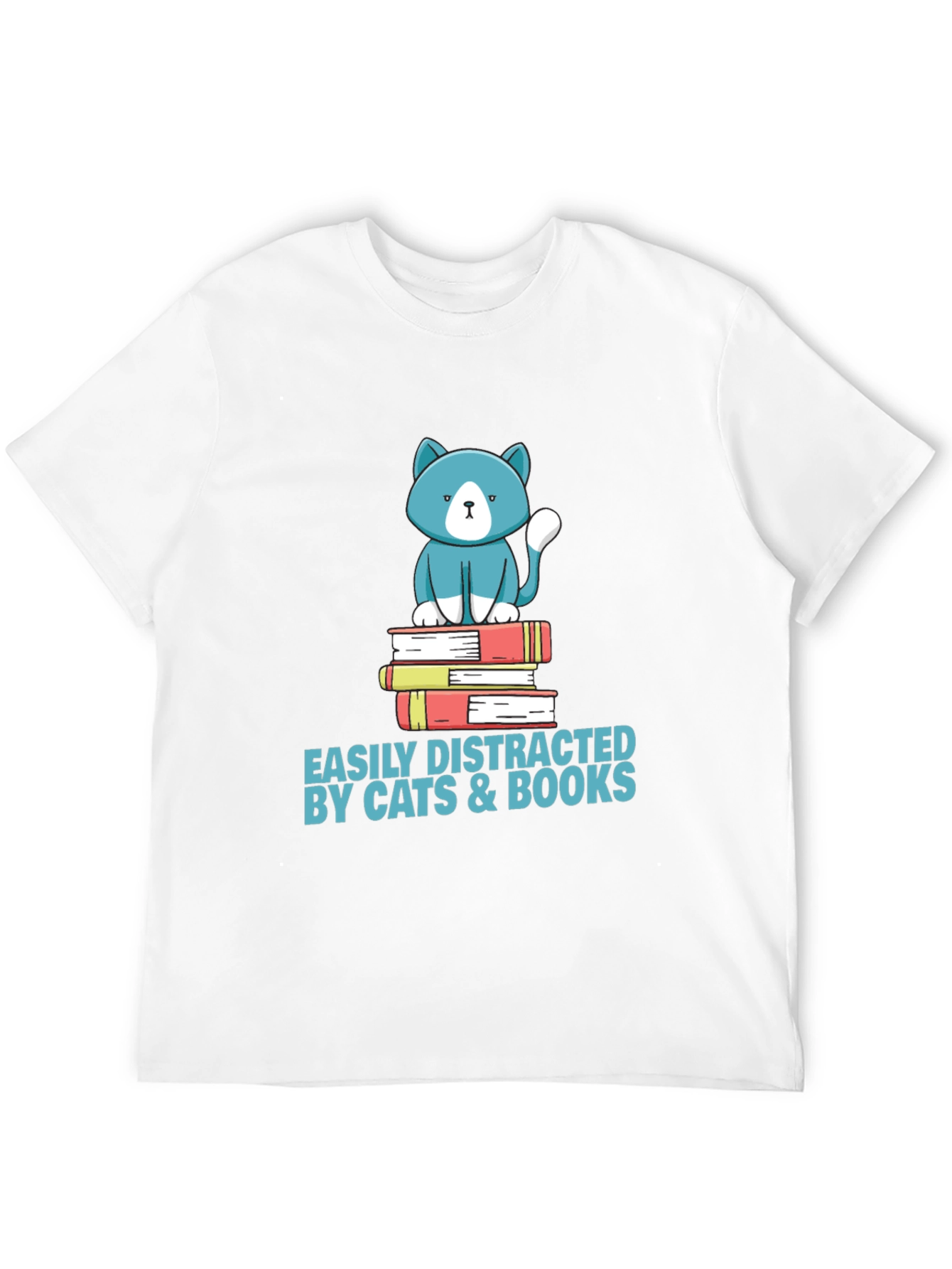 Easily Distracted by Cats & Books T-Shirt