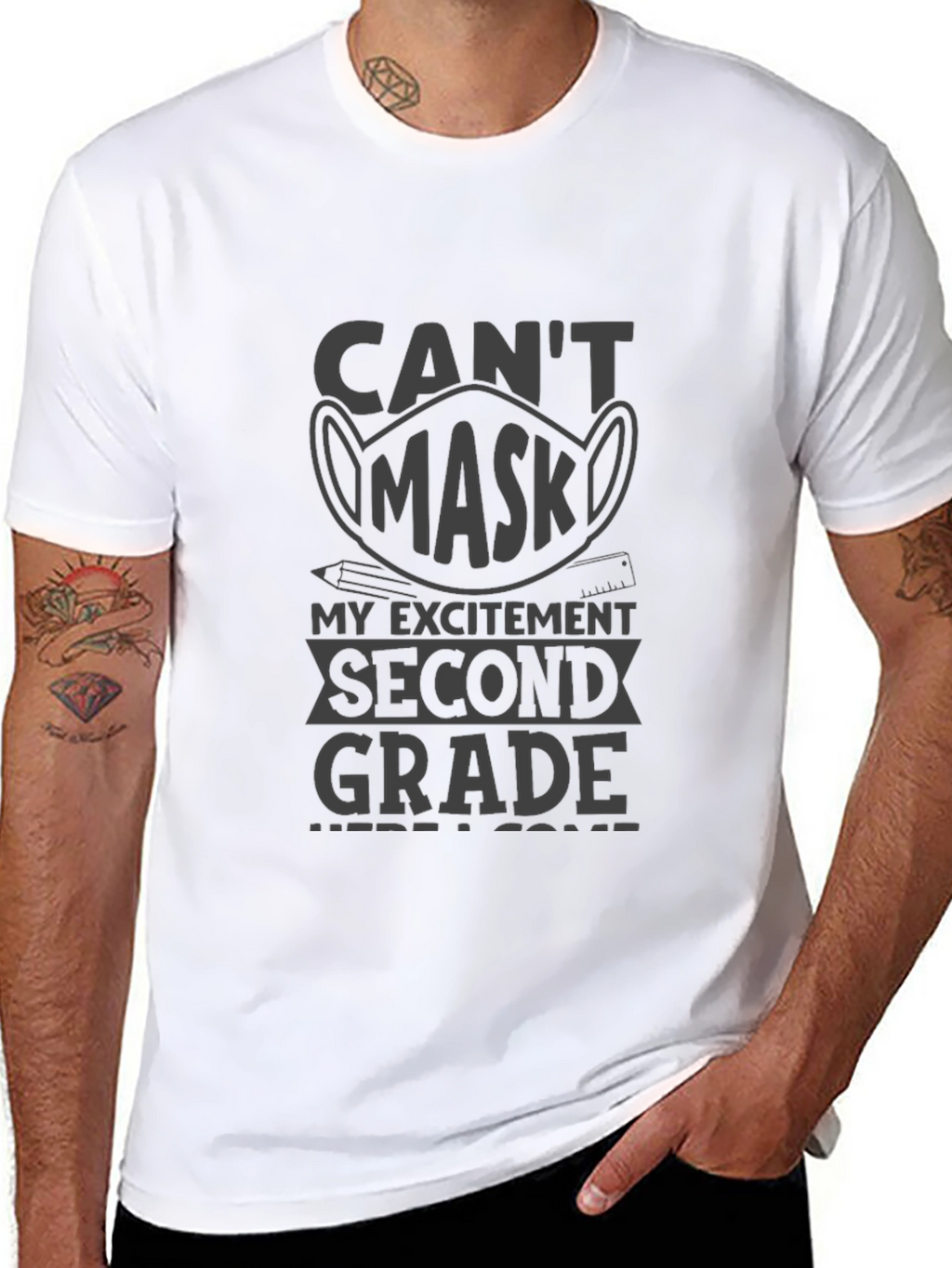 Cant Mask My Excitement Second Grade T-Shirt