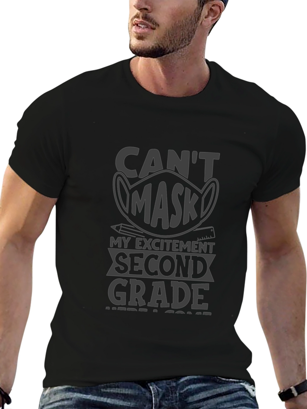 Cant Mask My Excitement Second Grade T-Shirt