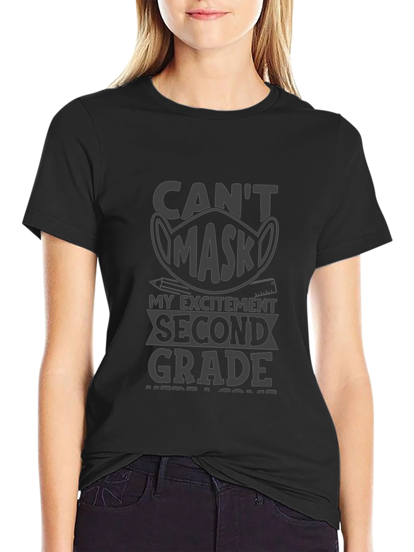 Cant Mask My Excitement Second Grade T-Shirt