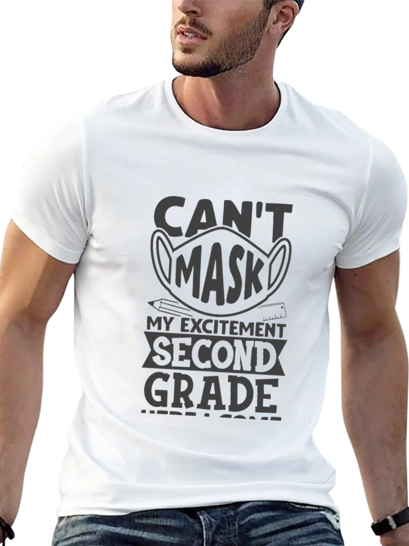 Cant Mask My Excitement Second Grade T-Shirt