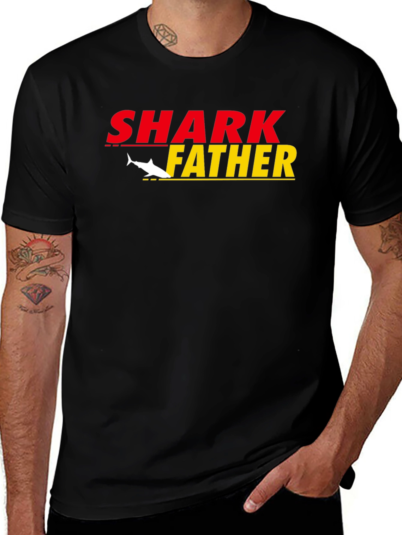 Shark Father Graphic T-Shirt - Cool Dad Tee
