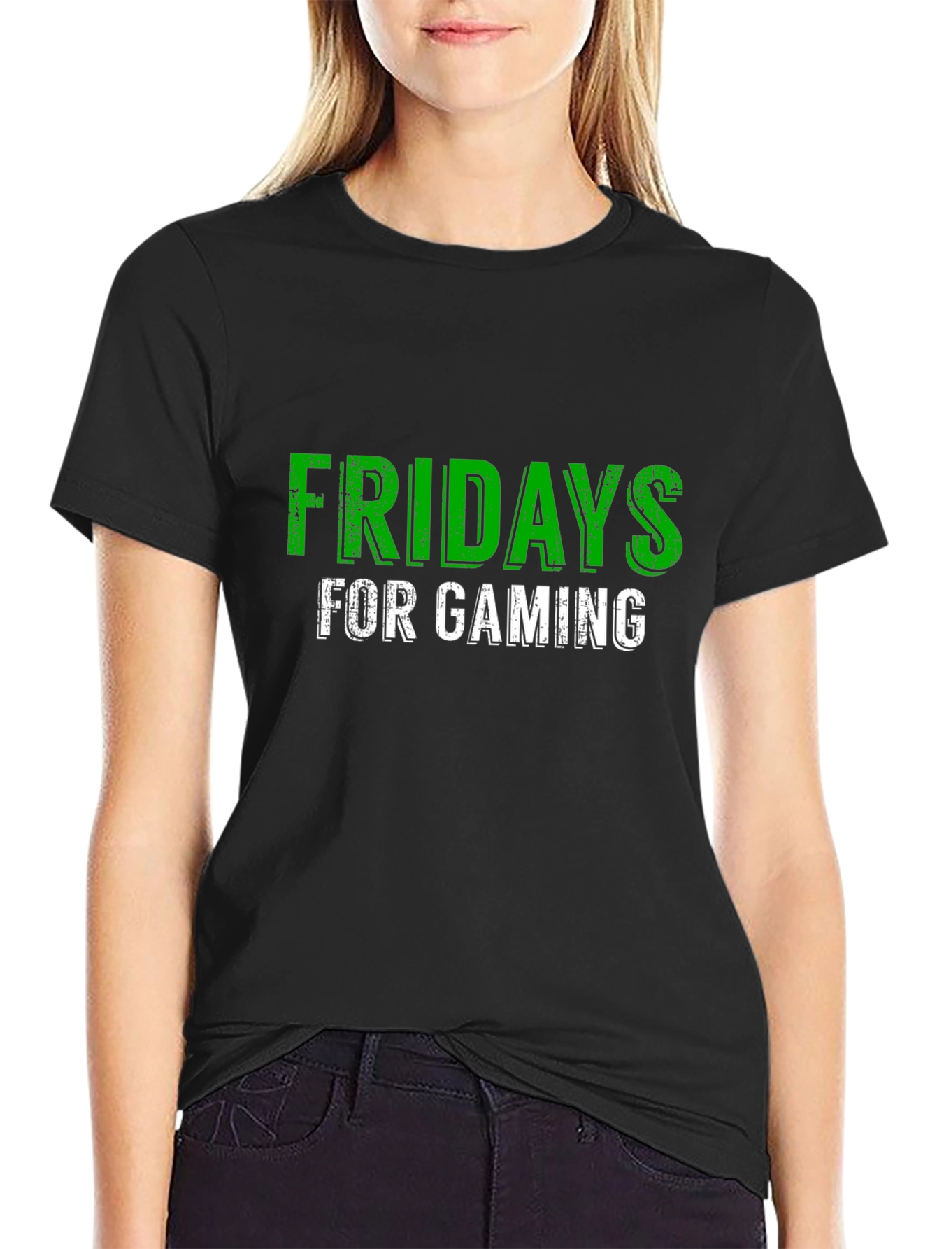 Fridays For Gaming Graphic Tee - Black Cotton T-Shirt