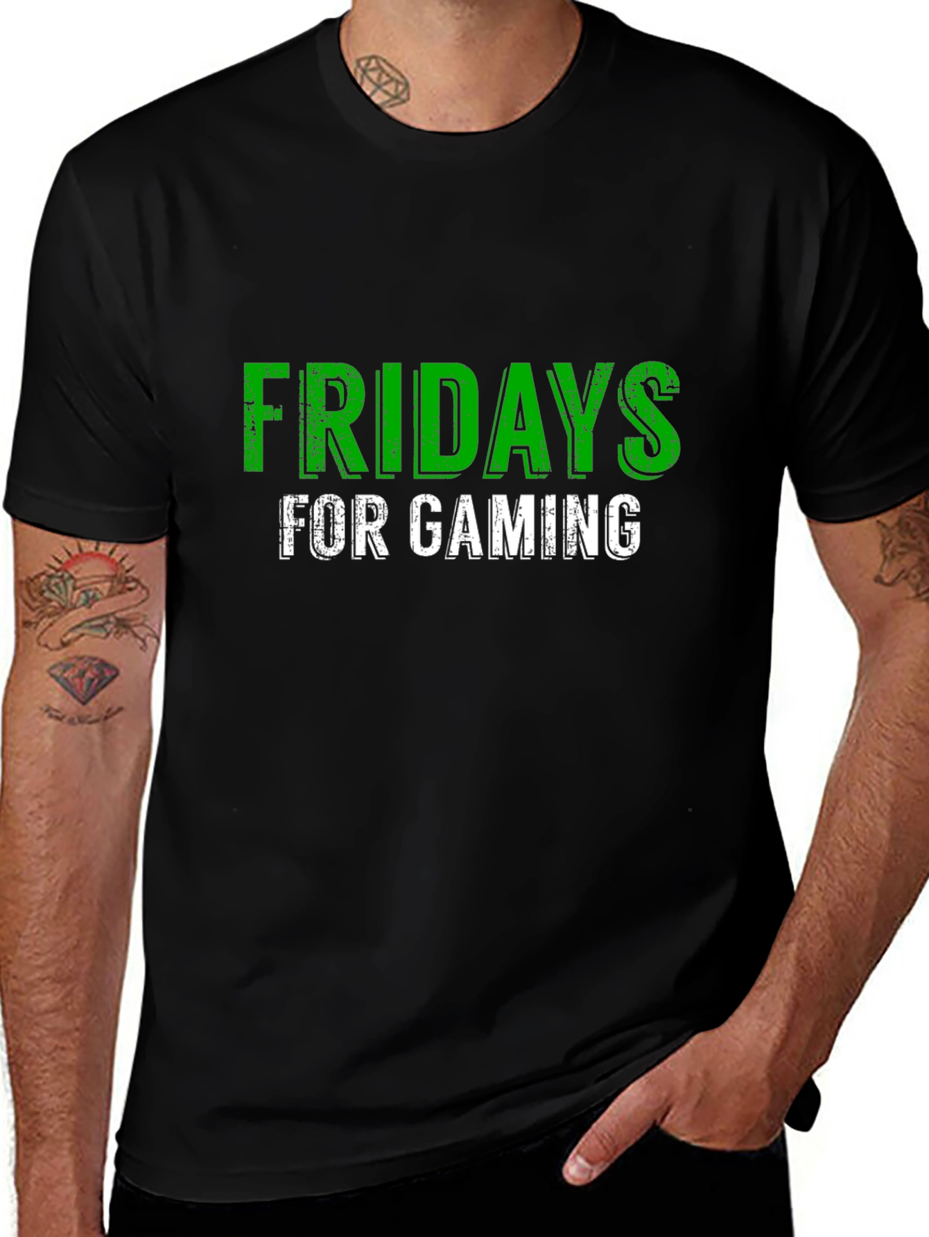 Fridays For Gaming Graphic Tee - Black Cotton T-Shirt