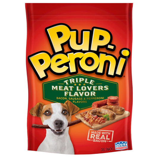 Pup-Peroni Triple Meat Lovers Bacon, Sausage, and Pepperoni Flavored Dog Treats