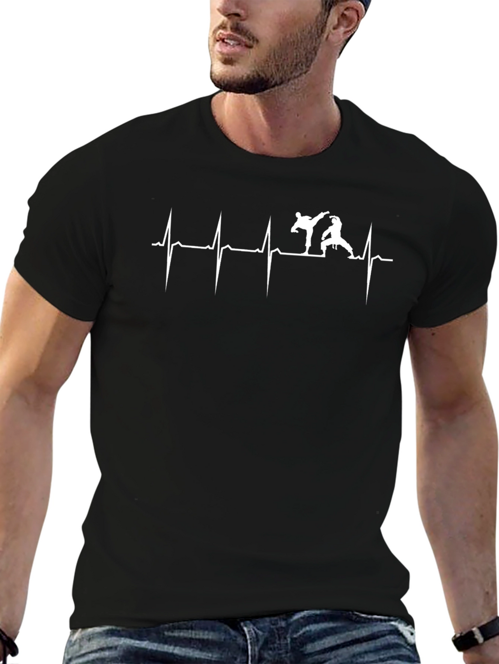 Karate Heartbeat T-Shirt - Black