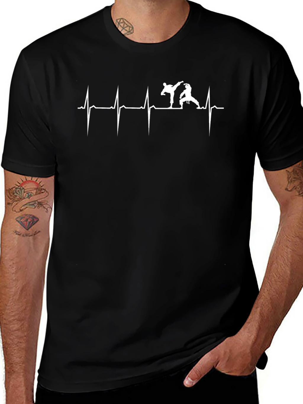 Karate Heartbeat T-Shirt - Black