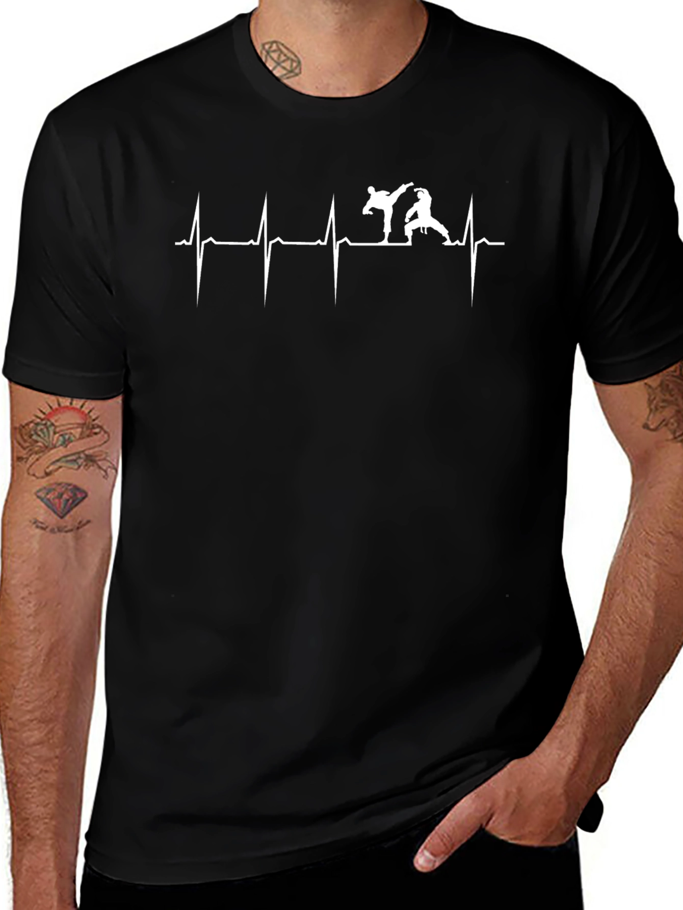 Karate Heartbeat T-Shirt - Black