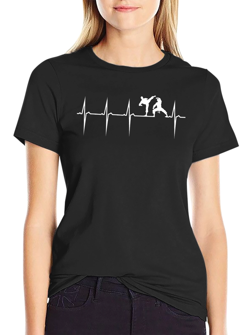 Karate Heartbeat T-Shirt - Black