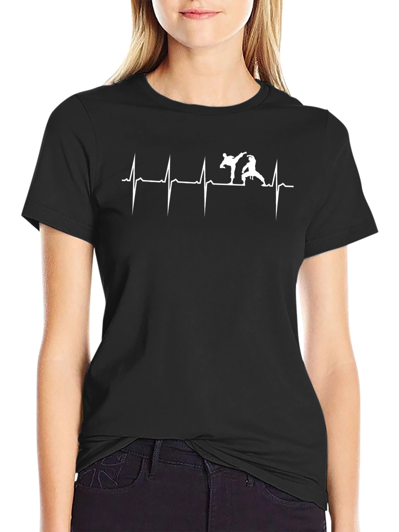 Karate Heartbeat T-Shirt - Black