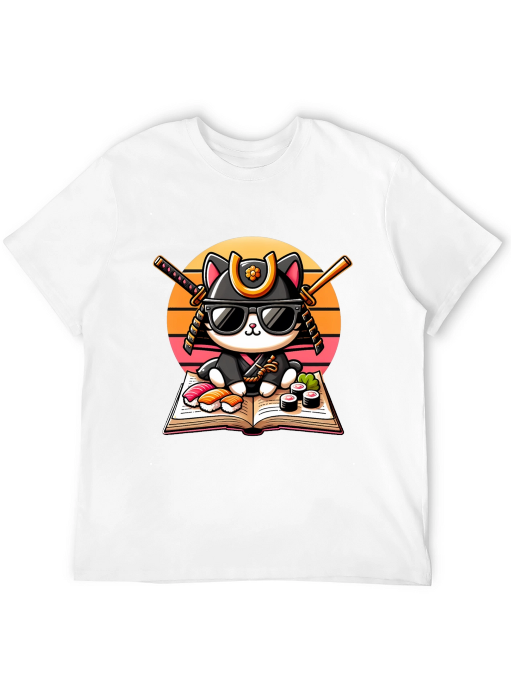 Sushi Cat T-Shirt - Samurai Kitten Tee