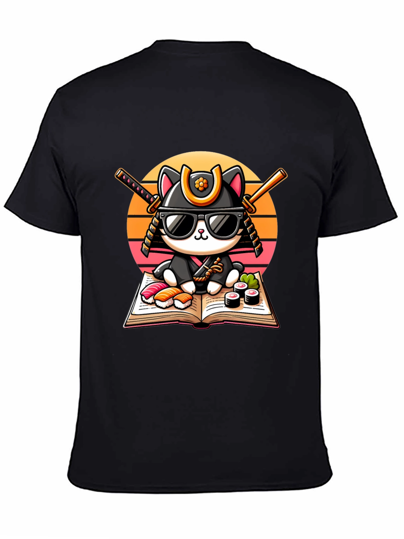 Sushi Cat T-Shirt - Samurai Kitten Tee