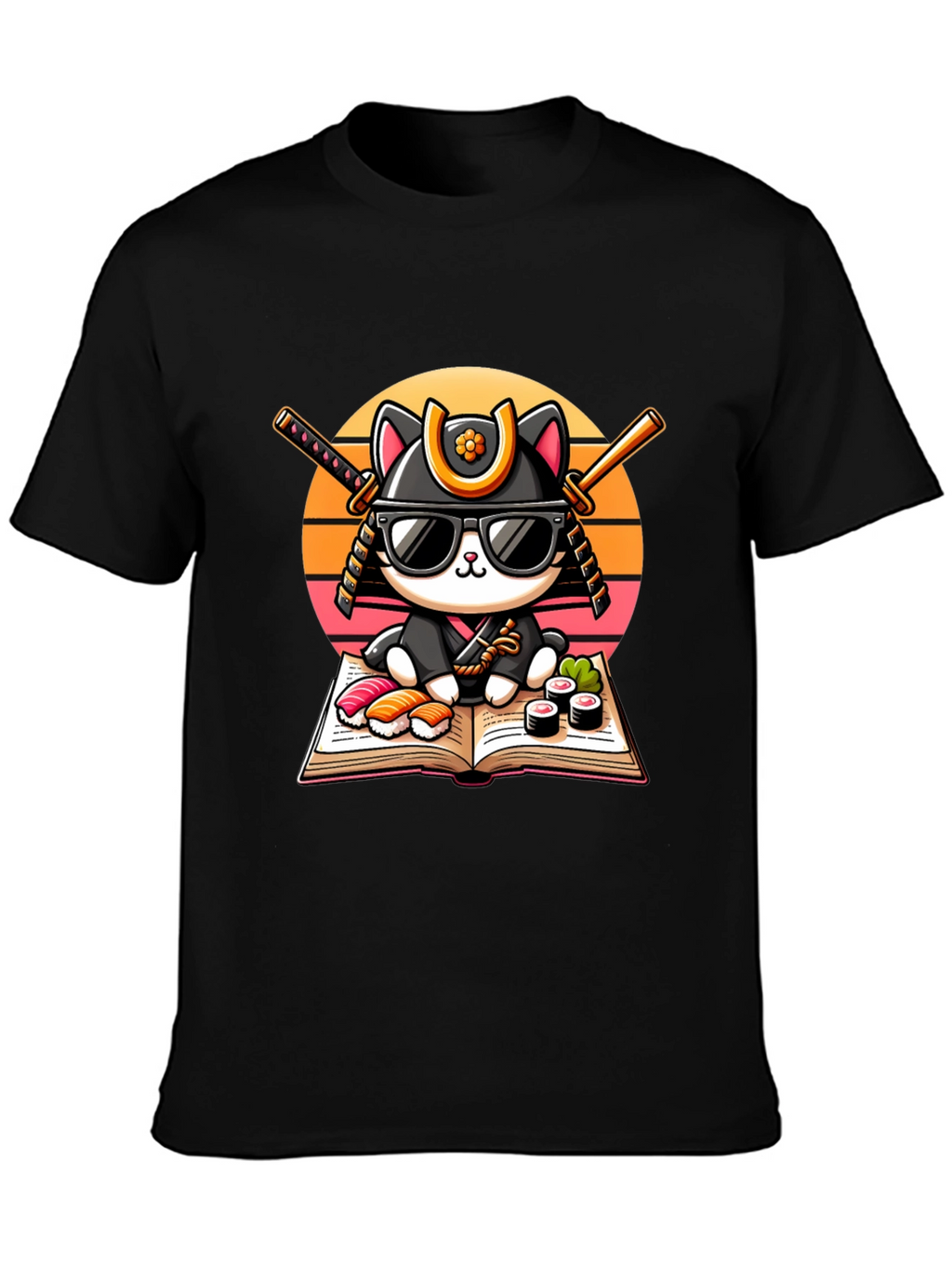 Sushi Cat T-Shirt - Samurai Kitten Tee