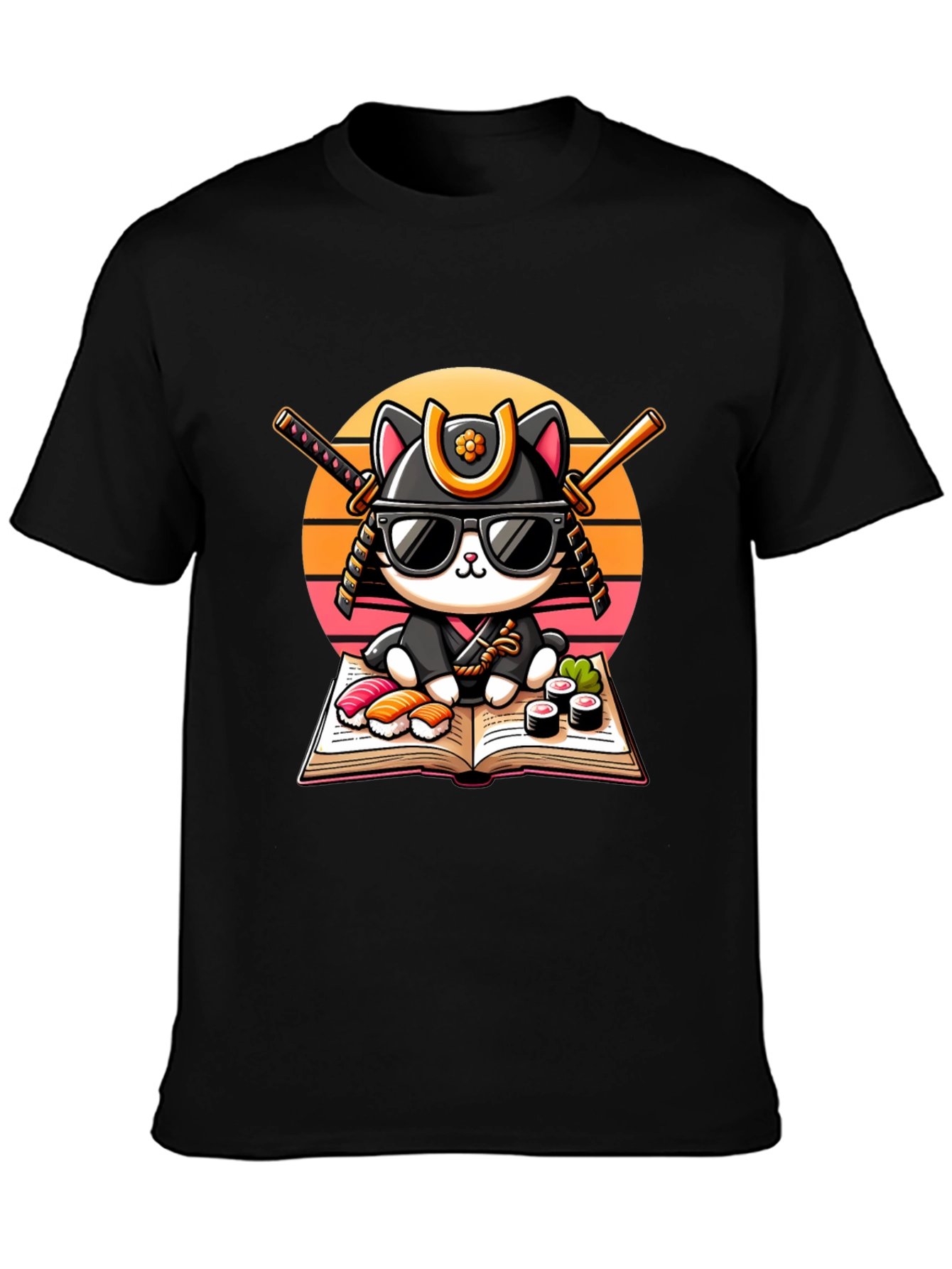 Sushi Cat T-Shirt - Samurai Kitten Tee