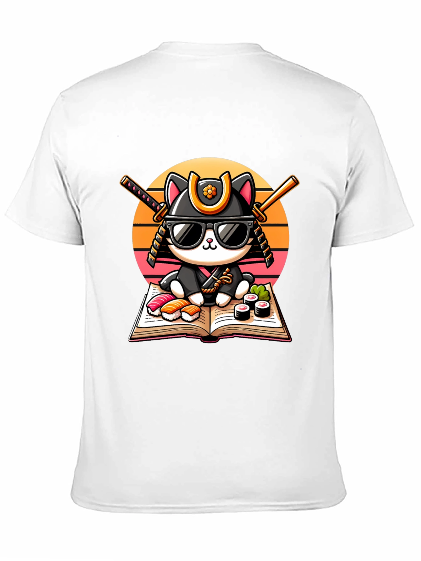 Sushi Cat T-Shirt - Samurai Kitten Tee